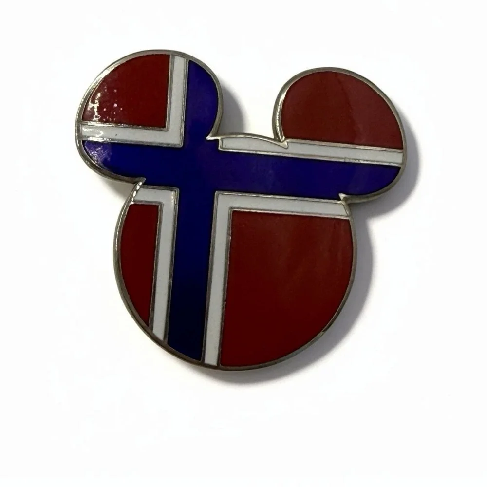 Disney Epcot Norway Flag Mickey Mouse Icon Trading Pin World Showcase